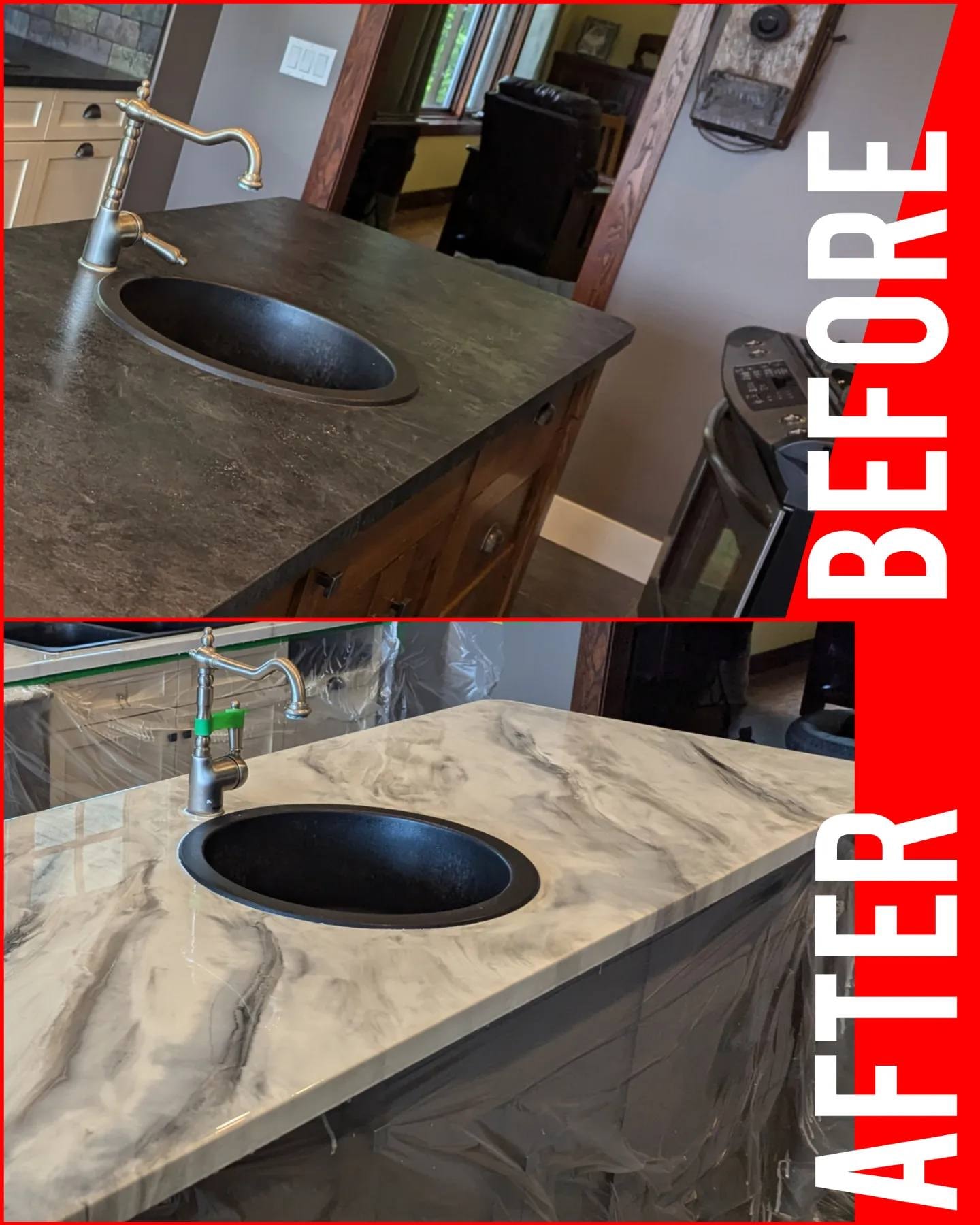 Bathroom vanity epoxy countertop resurfacing Calgary — elegant finish