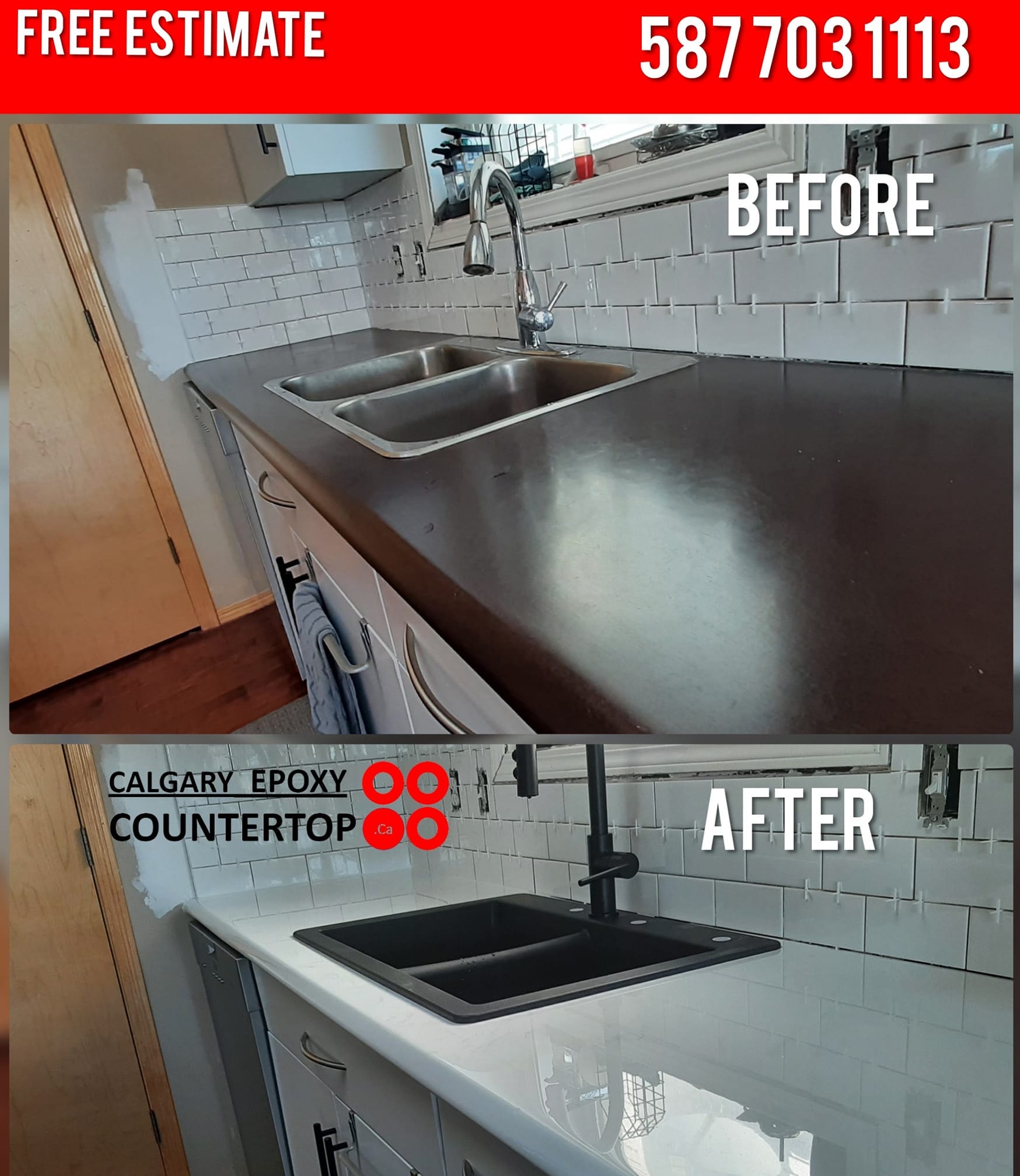 Calgary countertop refinishing project transformation