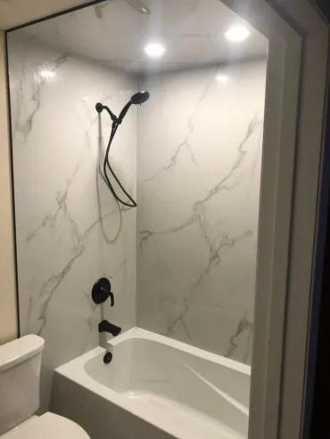 Shower wall reface Calgary — seamless waterproof finish